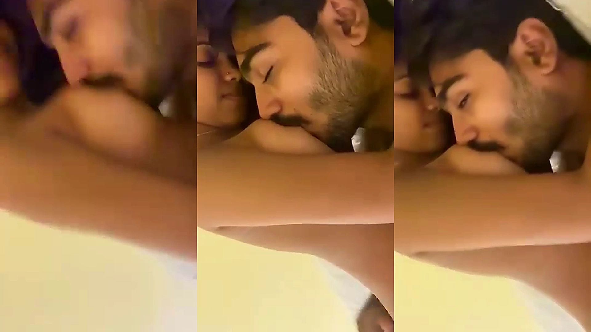 A video of a man kissing and sucking his girlfriend’s tender breasts