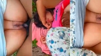 Kannada Bf A man fucks his girlfriend outside of bushes.