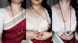 Telugu homemaker Auntymaza rubbing oil